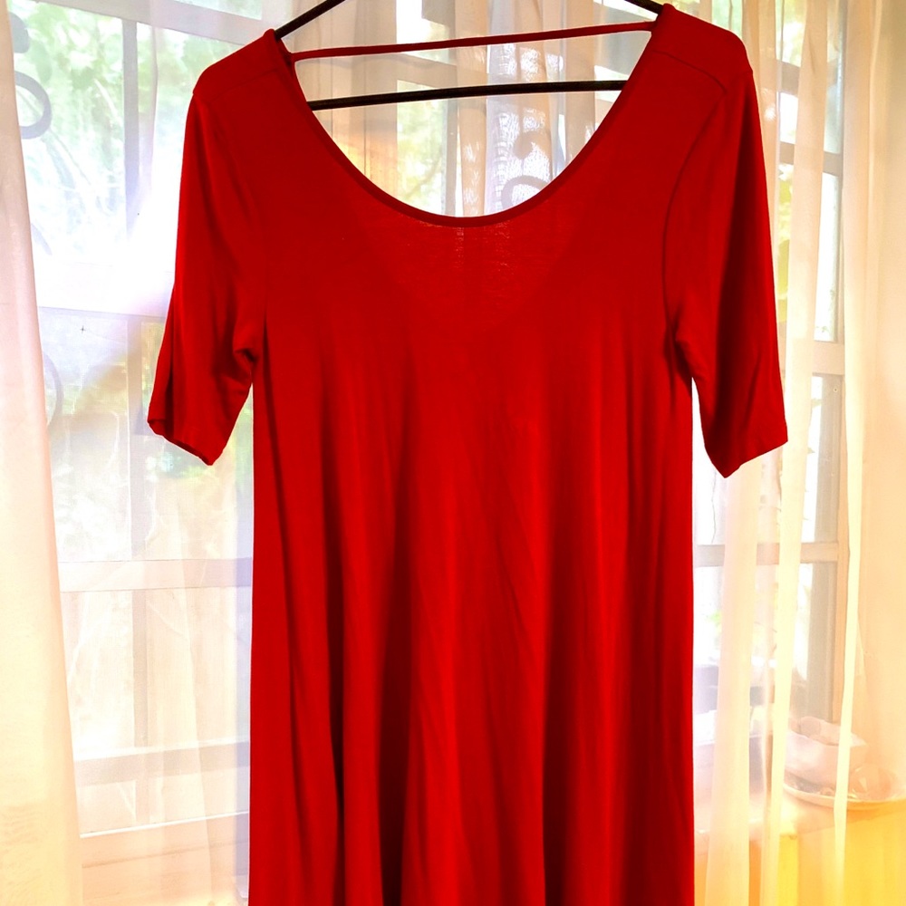 Red low back mini dress